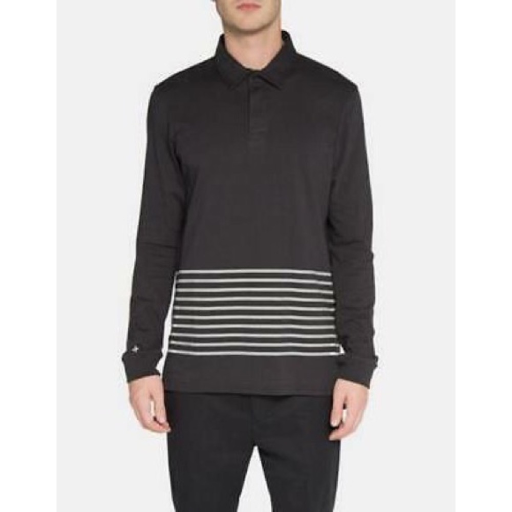 Reflective Stripe Tavik Black Collared Long Sleeve